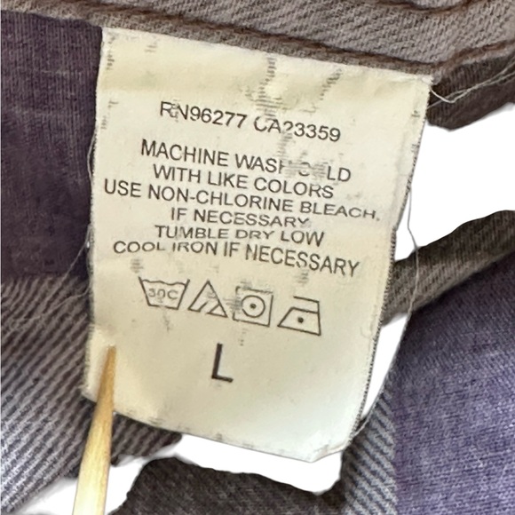 VANS OF THE WALL MENS LONG SLEEVE PLAID PURPLE GRAY SHIRT SZ L - Picture 7 of 14